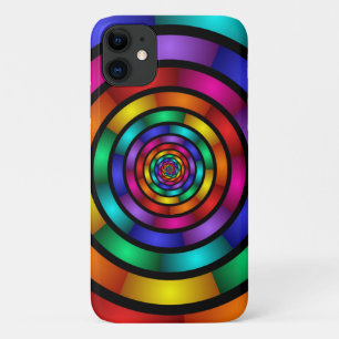 Round and Psychedelic Colourful Modern Fractal Art iPhone 11 Case