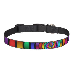 Round and Psychedelic Colourful Modern Fractal Art Pet Collar