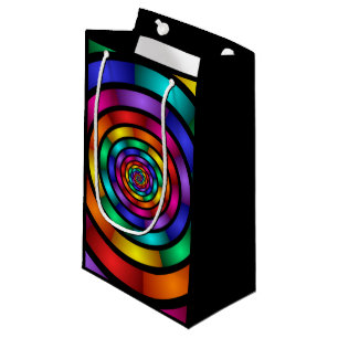 Round and Psychedelic Colourful Modern Fractal Art Small Gift Bag
