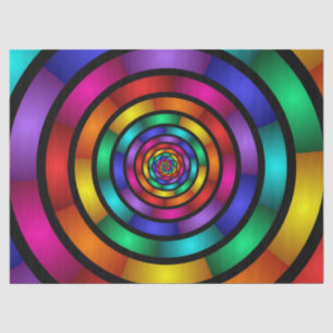 Round and Psychedelic Colourful Modern Fractal Art Tissue Paper