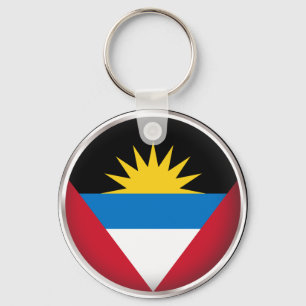 Round Antigua and Barbuda Key Ring