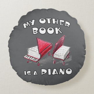 Round Asphalt Grey My Other Book Is A Piano Cushion
