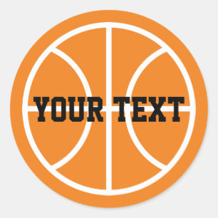 Round basketball stickers for favours or as sealer
