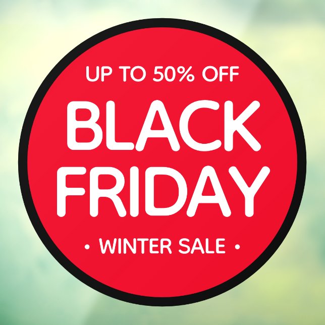 Round Black Friday Simple Professional Modern Sale Window Cling (Sheet 3)