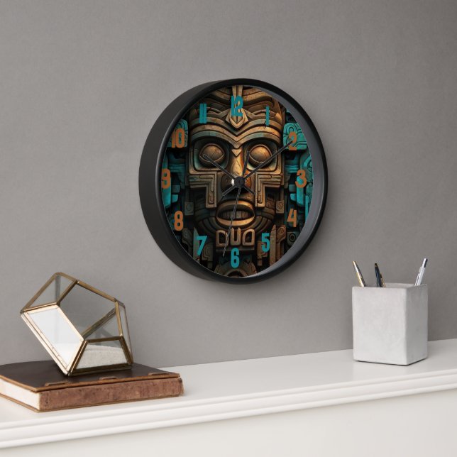 Round Black Wooden Frame Clock (Office)