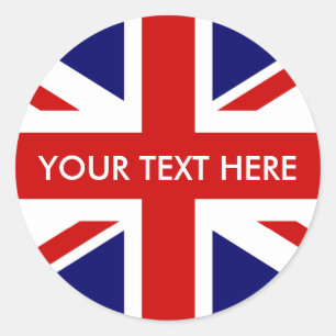 Round British Union Jack stickers   envelope seals
