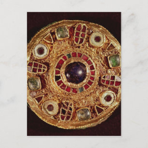 Round brooch postcard