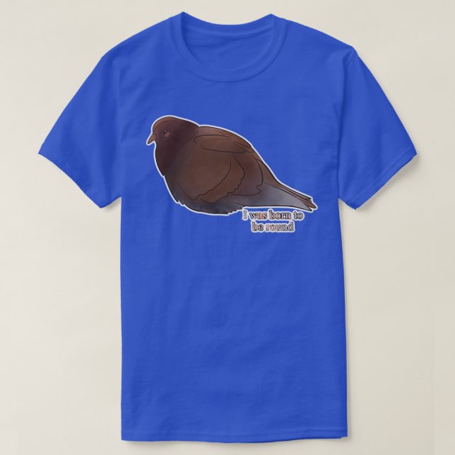 Round Brown Pigeon T-Shirt (Design Front)