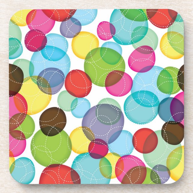 Round bubbles kids pattern 2 coaster (Front)