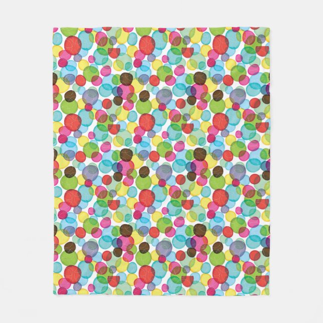 Round bubbles kids pattern 2 fleece blanket (Front)
