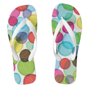 Round bubbles kids pattern 2 flip flops