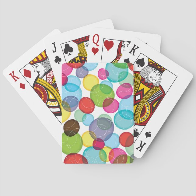 Round bubbles kids pattern 2 playing cards (Back)