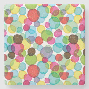 Round bubbles kids pattern 2 stone coaster