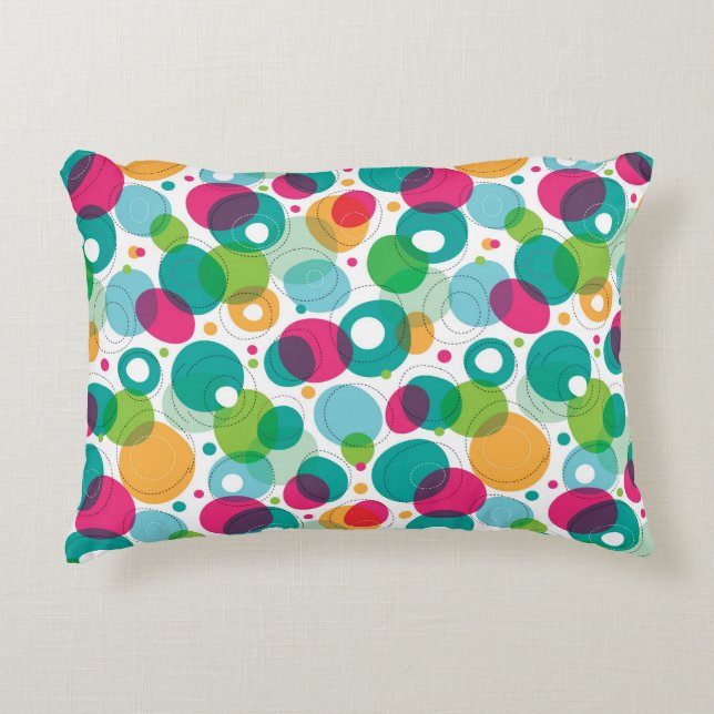Round bubbles kids pattern decorative cushion (Front)