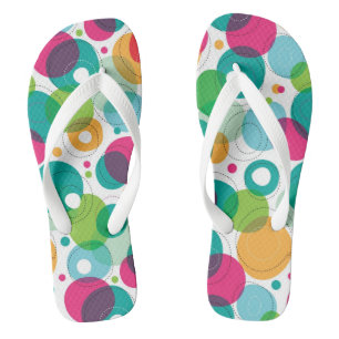 Round bubbles kids pattern flip flops