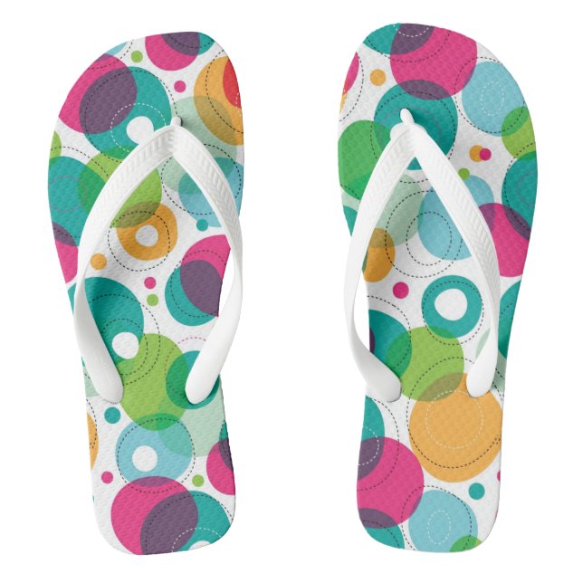 Round bubbles kids pattern flip flops (Footbed)