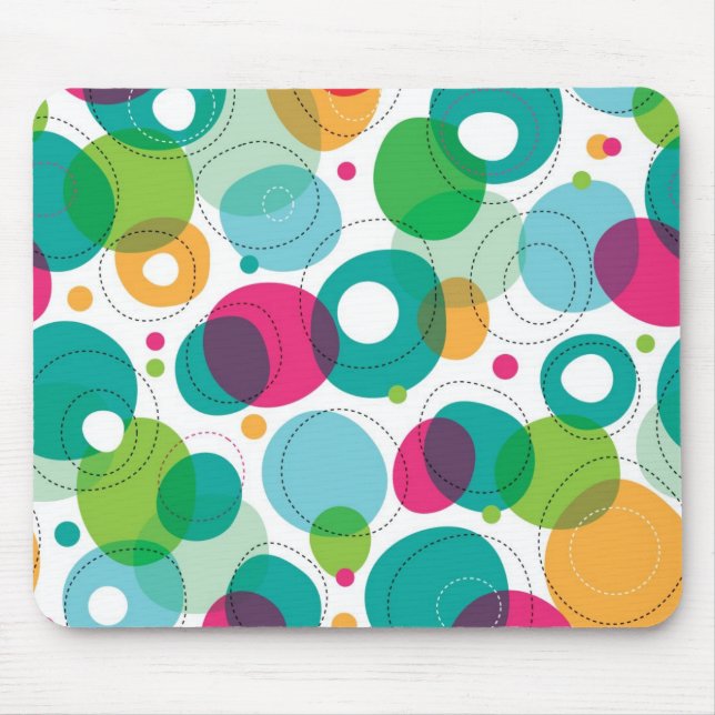 Round bubbles kids pattern mouse mat (Front)