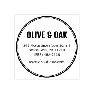 Round Business Address Stamp for Company Mail