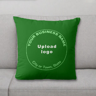Round Business Brand Green Throw Pillow