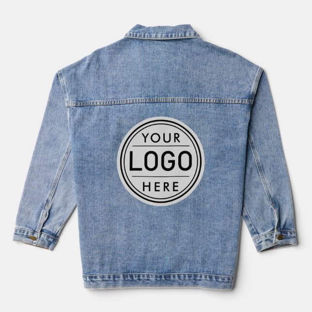 Round Business Brand Logo Denim Jacket (Back)