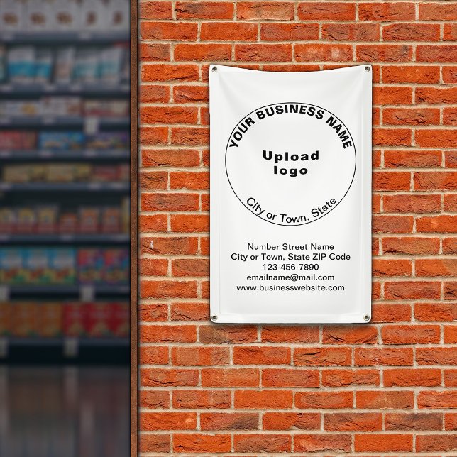 Round Business Brand on Portrait Banner (Banner with your business brand in round shape)