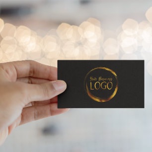 Round Business Logo on Black Promo Card