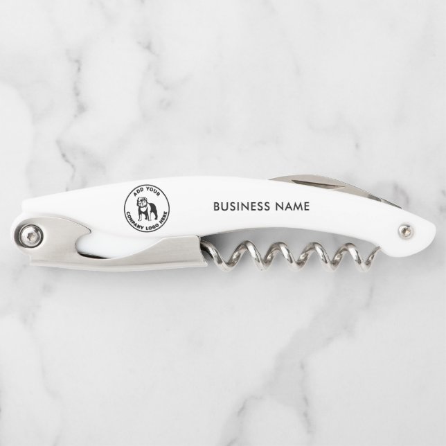 Round Business Logo Professional Tradesman Name Corkscrew (Front)