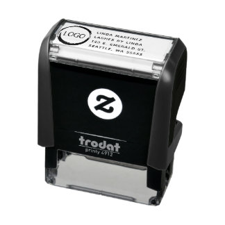 Round Business Logo Promo Self-inking Stamp