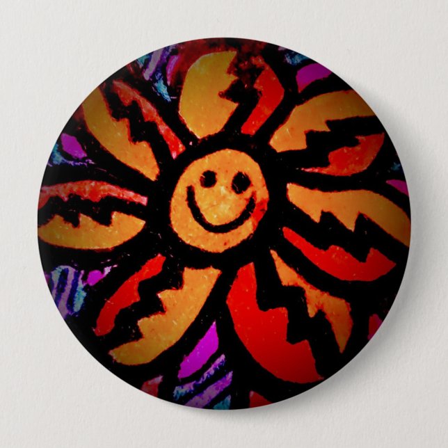 Round Button, Huge, 4 Inch 10 Cm Round Badge (Front)