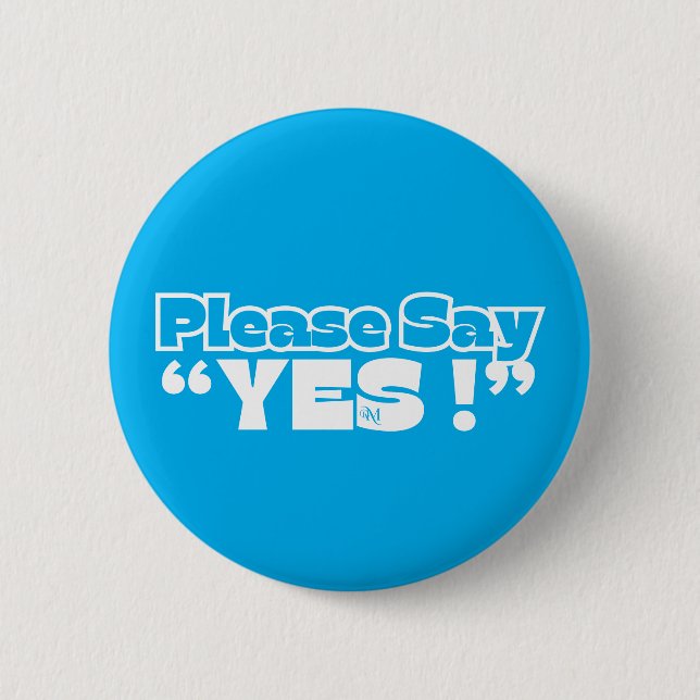 Round Button : Please Yes (blue) (Front)