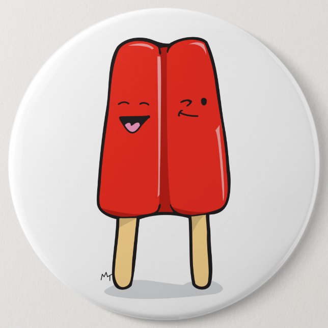 Round Button - Red Popsicles (Front)