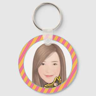 Round Button, Standard, 2¼ Inch Button Key Ring