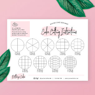 Round Cake Cutting Guides 2x2" Portions Blush Pink