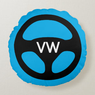 Round car steering wheel custom monogrammed cushion