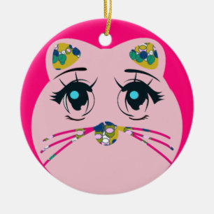 Round Cat Christmas Tree Decoration