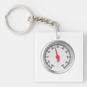 Round Celsius thermometer Key Ring