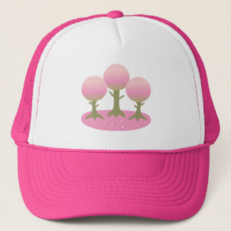 Round Cherry Blossom Trees Trucker Hat