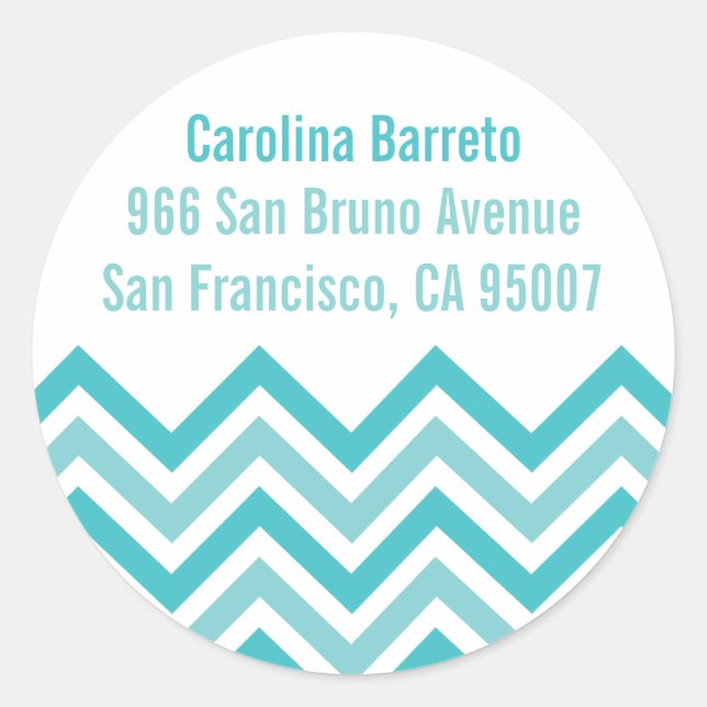 Round Chevron Labels - Teal Green (Front)