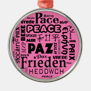 Round Christmas decoration Peace words