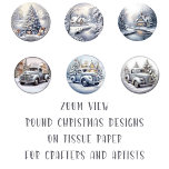 Round Christmas Image DIY Decoupage Ornament Craft Tissue Paper<br><div class="desc">Here is a selection of round Christmas Images in a white and silver theme. These round images would make ideal backgrounds for diy ornaments or decorative elements for Christmas themed journals or mixed media works of art. Ideal gift item for crafters, journalers, art journals, mixed media artists and scrapbookers. There...</div>
