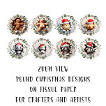 Round Christmas Image DIY Decoupage Ornament Craft Tissue Paper<br><div class="desc">Here is a selection of round, front/back style broken wall Christmas Images in a white and red colour scheme. These round images would make ideal backgrounds for diy ornaments or decorative elements for Christmas themed journals or mixed media works of art. Ideal gift item for crafters, journalers, art journals, mixed...</div>
