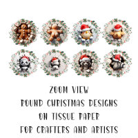 Round Christmas Image DIY Decoupage Ornament Craft