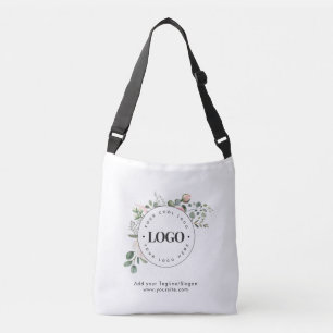 Round Circle Custom Company Logo Floral Greenery Crossbody Bag