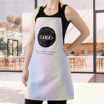 Round Circle Custom Company Logo Holographic Style Apron<br><div class="desc">Promote your business with this cool apron,  featuring holographic background,  custom logo & text. Easily add your logo & other info by clicking on the "personalise" option.</div>