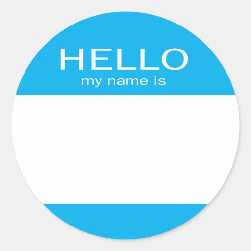 Image of Round Circle Hello My Name Is Classic Round Sticker