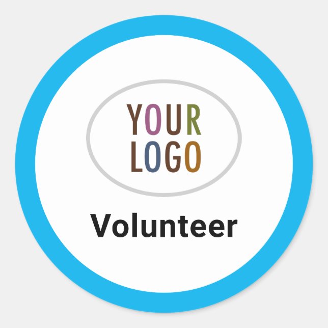 Round Circle Volunteer Custom Stickers with Logo (Front)