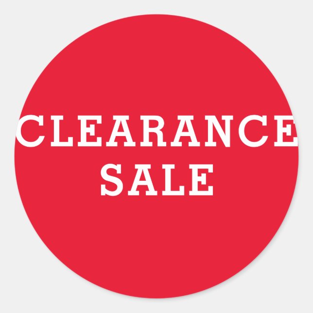 Round Clearance Sale Red and white  Classic Round Sticker (Front)