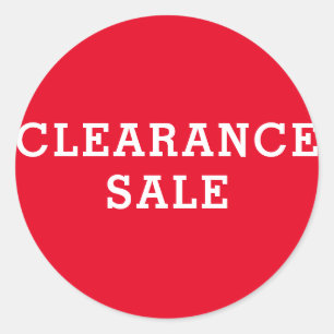 Round Clearance Sale Red and white  Classic Round Sticker