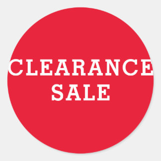 Round Clearance Sale Red and white Classic Round Sticker