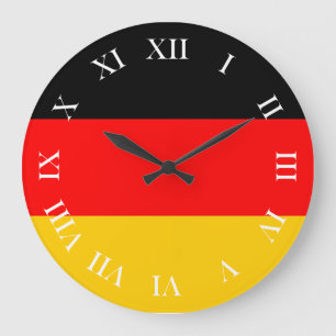 Round clock Roman figures Germany flag